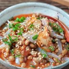 【イカそうめんねばとろキムチ和え】平日3分おつまみ