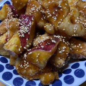 810713の作ってみた!投稿(さつまいもと蓮根と鶏肉の甘酢炒め☆食感が楽しい♩絶品おかず)