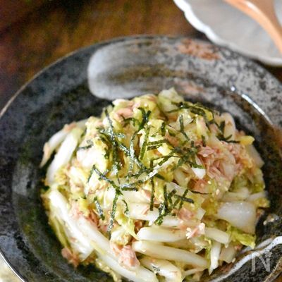 白菜とツナのだし醤油サラダ【作り置き】