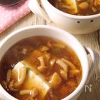 癒される味♪なめこあんかけ豆腐
