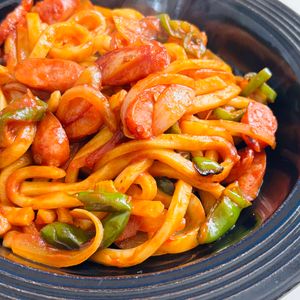 だいふくの作ってみた!投稿(パスタより美味しい!?『うどんナポリタン』ランチに最適♡)