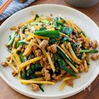 『豚じゃがニラのコクうま炒め』スタミナおかず☆ご飯が進む♪