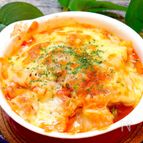 【チーズ好きにはたまらない!】白菜とチキンのトマトチーズ焼き