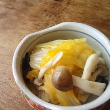 オレンジ白菜としめじの柚子浸し