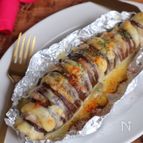 じゃばらナスの豚肉入りチーズ焼き
