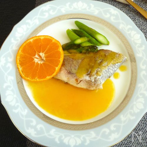 みかんソースのお魚ステーキ