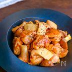 鶏肉とエリンギのマスタードぽん酢炒め