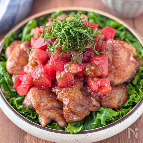 【さっぱりやみつき♪】鶏もも肉のトマト香味だれ