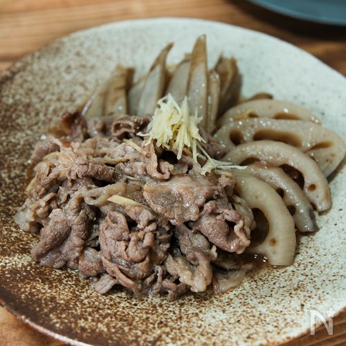 牛肉とごぼうの梅しぐれ煮