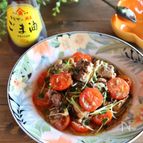ごま油香る＊さば缶とトマトと貝割れのさっぱり和え