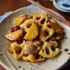 根菜と鶏肉の甘酢炒め