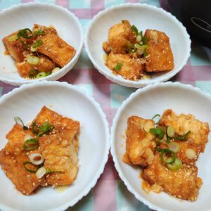 うたかた1299969の作ってみた!投稿(レンジでできるあと1品♪包丁不要！【厚揚げの甘辛ごま照り】)