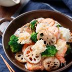 鮭と野菜のぎゅうぎゅう焼き〜おろしポン酢で〜【#フライパン】