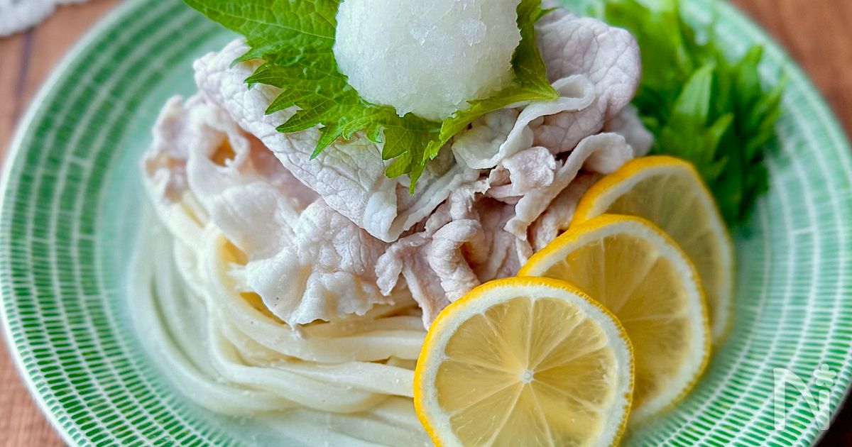 塩レモンスープで♩豚しゃぶおろしうどん