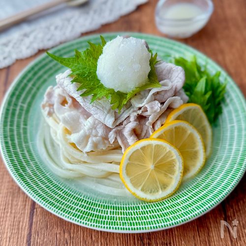 塩レモンスープで♩豚しゃぶおろしうどん