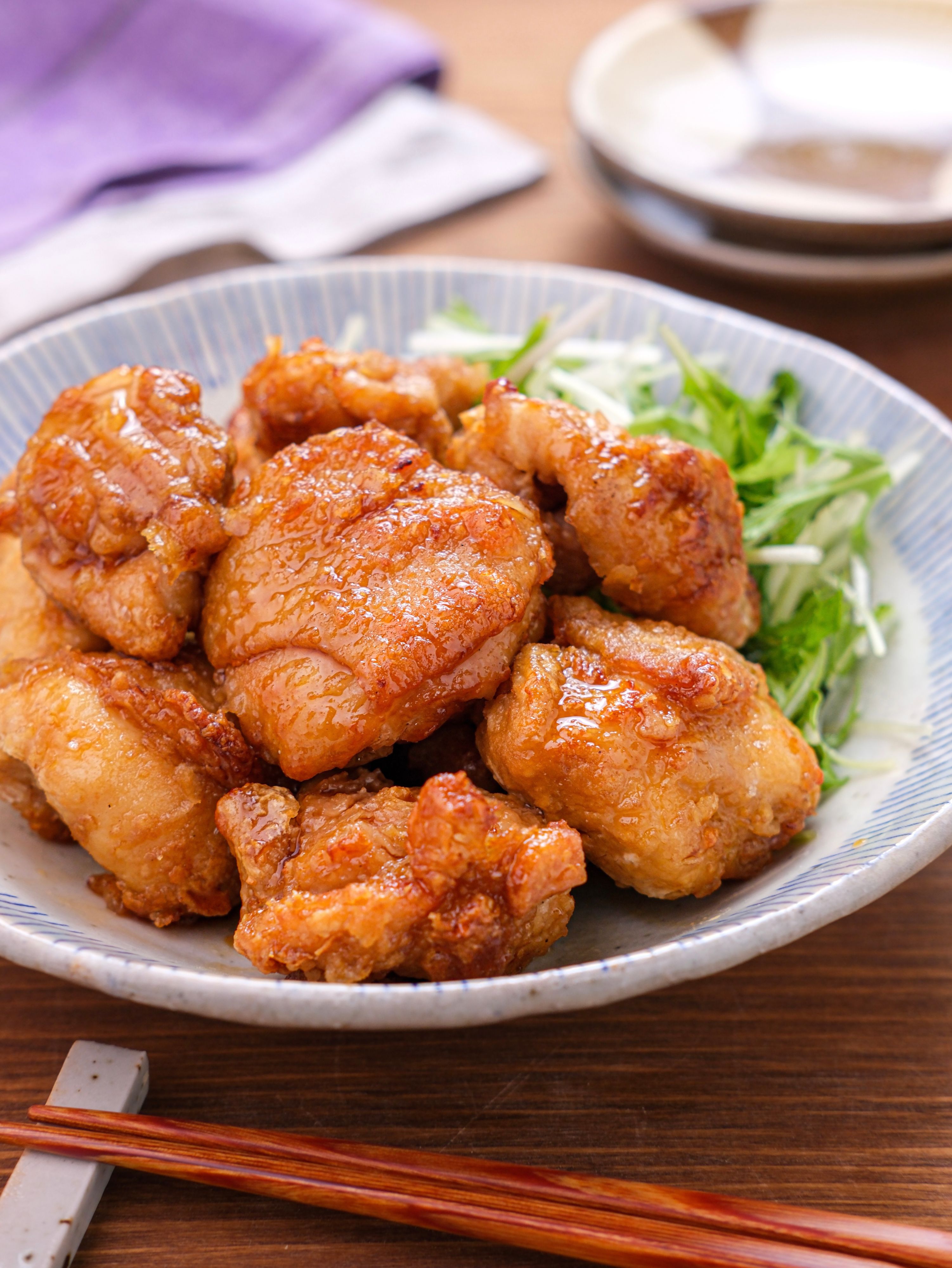 やみつきたれ唐揚げ】たれも同時にノンフライヤー調理♪ | レシピ