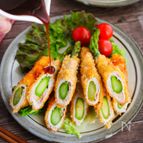 アスパラの豚ロースカツ【アスパラの甘味がたまらない♪】