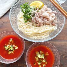 【ガスパチョ風つけそうめん】別ゆでなし！レンジで簡単！