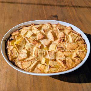 るるる♪の作ってみた!投稿(もっちりプリンケーキ！りんご🍎のファーブルトン)
