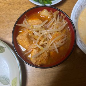 青リンゴの作ってみた!投稿(【もやしたっぷり！豚キムチのピリ辛スープ】)