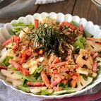 柚子胡椒香る♪水菜とれんこんの居酒屋風和風サラダ