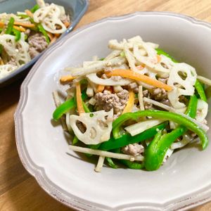 ゆかりの作ってみた!投稿(五目野菜とひき肉のこくうま味噌炒め)