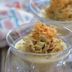 スパイシー豚しゃぶ　冷製コーンポタージュ仕立て