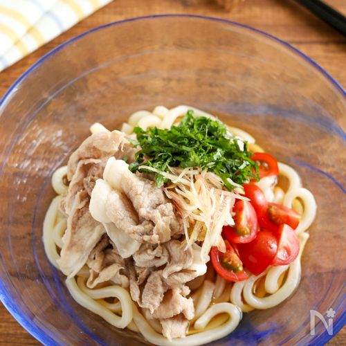 さっぱり♡豚しゃぶうどん【お酢がポイント】