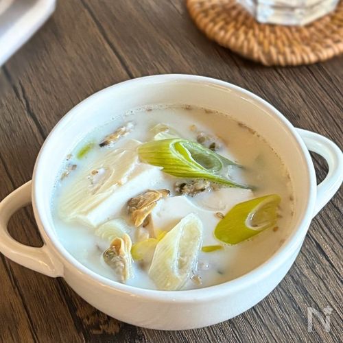 あさりと豆腐の白スンドゥブ
