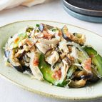 お箸止まらん！【なすとささみの梅昆布サラダ】