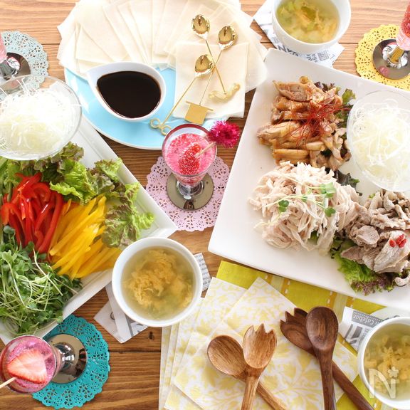 ３種のお肉で♪
北京ダック風巻き巻きパーティー☆