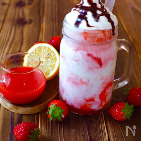 ストロベリークリーム フラペチーノ By きゃらきゃら レシピサイト Nadia ナディア プロの料理家のおいしいレシピ