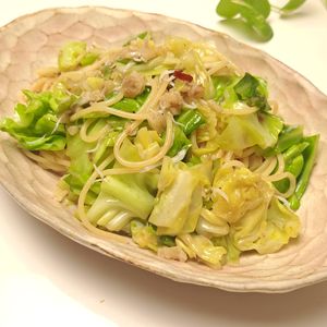 とのちゃまの作ってみた!投稿(キャベツとアンチョビの絶品！シンプルパスタ)