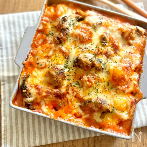 とろーり♡【エビとブロッコリーのトマトクリームグラタン】
