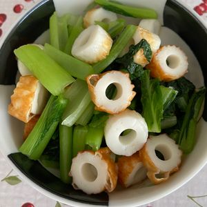 万福の作ってみた!投稿(レンジで簡単♩小松菜とちくわの白だしあえ)