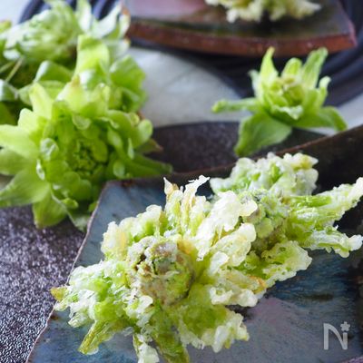【春の香り】花開く*ふきのとうの天ぷら*カリッと天ぷらのコツ
