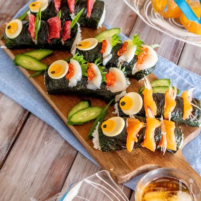 【酢飯なしで簡単♩】こいのぼりのり巻き