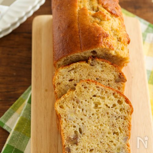 失敗知らず♡しっとりふわふわバナナケーキ【バター不使用】