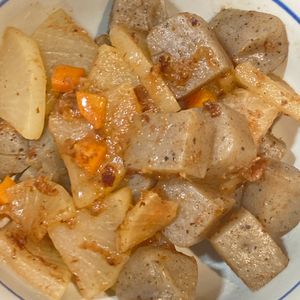 すみれの作ってみた!投稿(めんつゆでラクラク♪味しみ♪『大根とこんにゃくのおかか煮』)