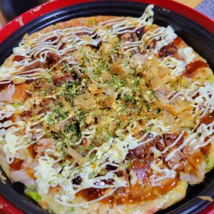 ヴェルの作ってみた!投稿(カット野菜(千切りキャベツ)で作る！電子レンジお好み焼き)