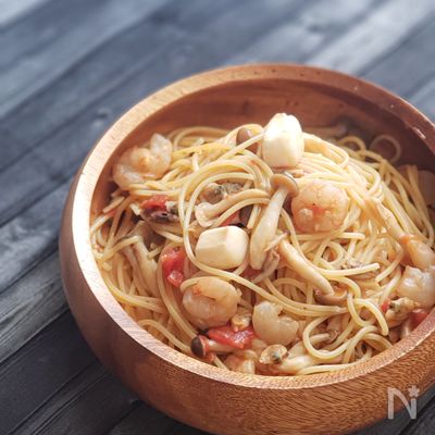 “クレアおばさん”魚介のトマトクラムチャウダークリームパスタ
