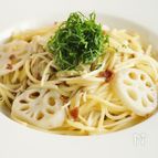 れんこんとえのきの梅しそスパゲティ