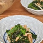 つるむらさきとえのきの胡麻和え