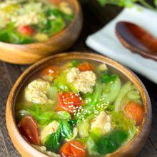 たっぷりレタスのかき玉中華スープ