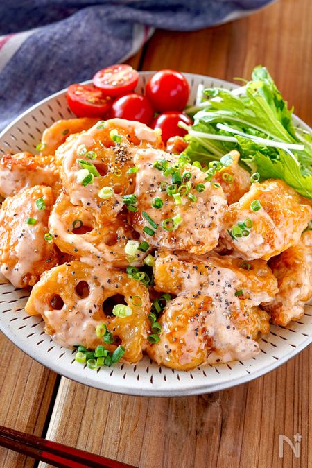 えびマヨ風の鶏れんこんマヨ