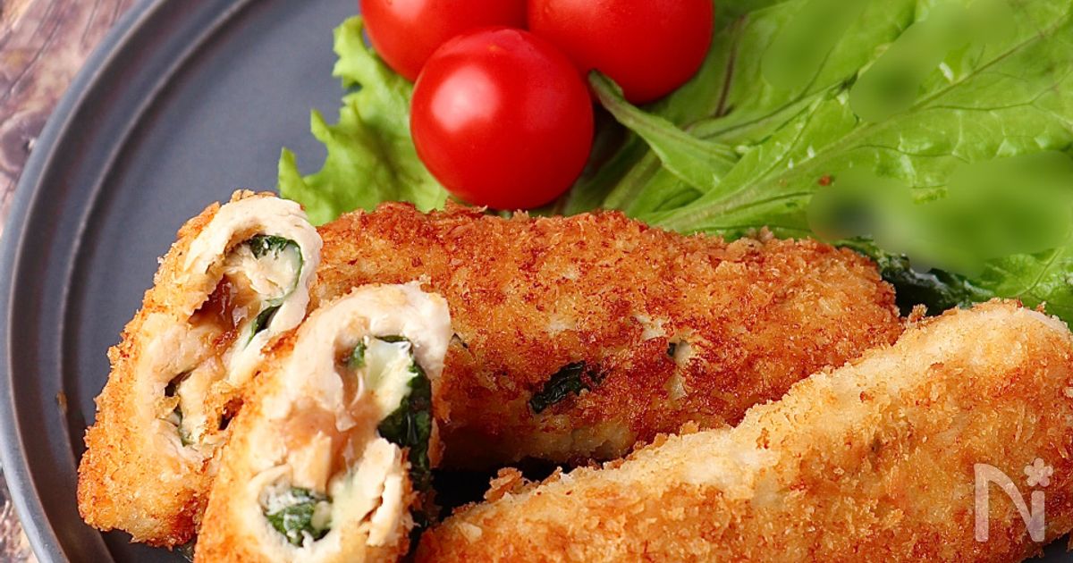 春巻き風♪包みこむささみの梅肉しそチーズカツ | レシピサイトNadia