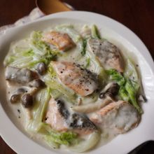 秋鮭と白菜のクリーム煮
