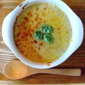 チョロリスの作ってみた!投稿(ほっこり甘い♡そら豆の豆乳ツナグラタン)