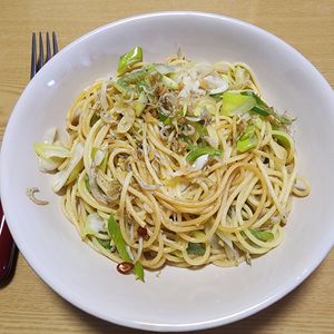 ナムディの作ってみた!投稿(◆しらすと長ねぎのペペロンチーノ◆何度も食べたくなる味♪)