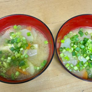 ゆゆの作ってみた!投稿(野菜たっぷりで大満足♡『ごま油香る☆具沢山野菜のお味噌汁』)
